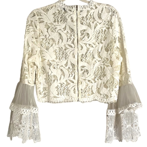 EUC | Mango | Lace and Crochet Crop Top | Size Large - Picture 2 of 5